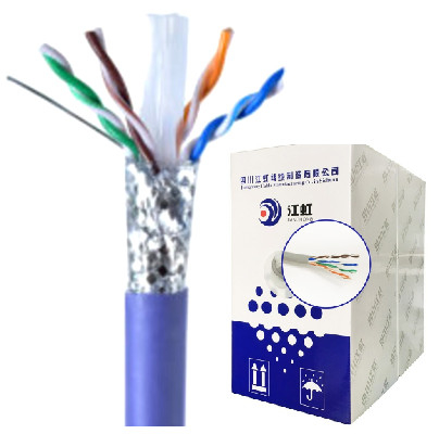 200m/Roll 100m/Roll Tembaga Berpakaian Aluminium Cat6 Sftp Cat6a Kabel PVC PE Selubung